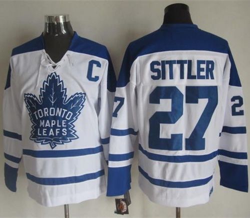 Maple Leafs #27 Darryl Sittler White CCM Throwback Winter Classic Stitched NHL Jersey - Click Image to Close